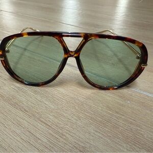 Aviator Sunglasses with Green Lenses